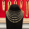 14KT Gold Chain Solid Figaro Plain 3mm