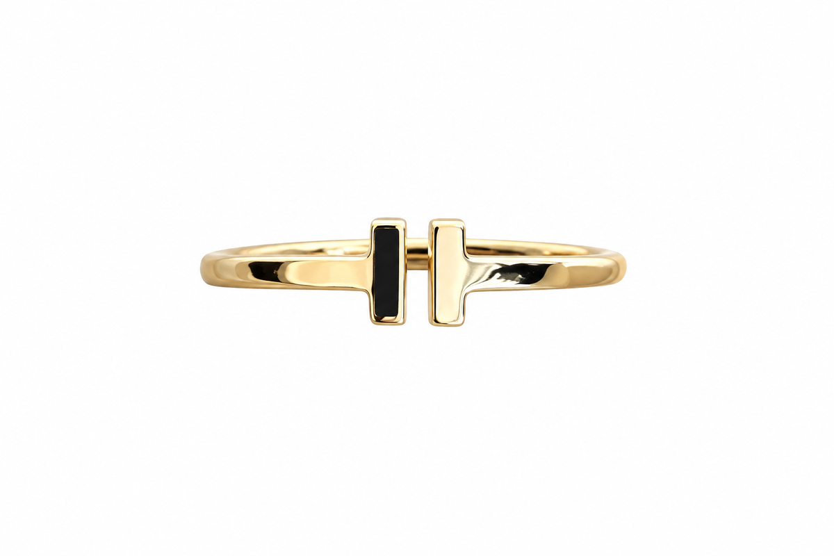 14KT Gold Ring Women's Light Weight Split H Plain Band