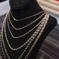 14KT Gold Chain Solid Tri Tone Square Valentino with Plain Edge and Lobster Clasp 4.5mm