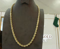 10KT Gold Hollow Rope Necklace 24" 6mm