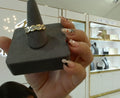 14k Gold Curb w/Diamonds Ring #12.5