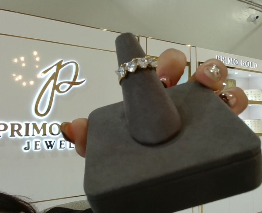 14KT Gold 4CZ Heart Stone Eng. Rig