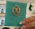10KT Gold 15 Años Double Heart w/CZ Pendant
