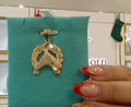 14KT Gold Diamond Cut Horseshoe Pendant