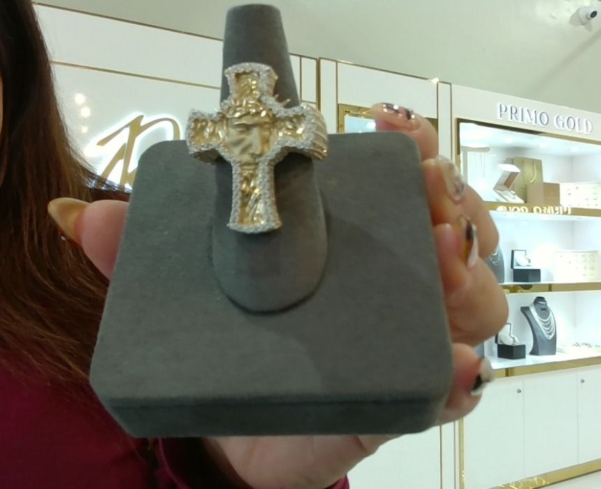 14KT Gold Jesus Crucifix Ring #9.5