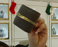 14KT Gold Dia Cut Curb Chain Bracelet 8.5"
