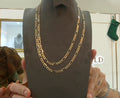 14KT Gold Tri Color FIGARO Necklace 20" 5mm