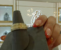 14KT YG .50ct Ribbed Dia Band Men's Ring