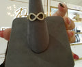 14k Gold Infinity Heart Band w/CZ Stones Ring