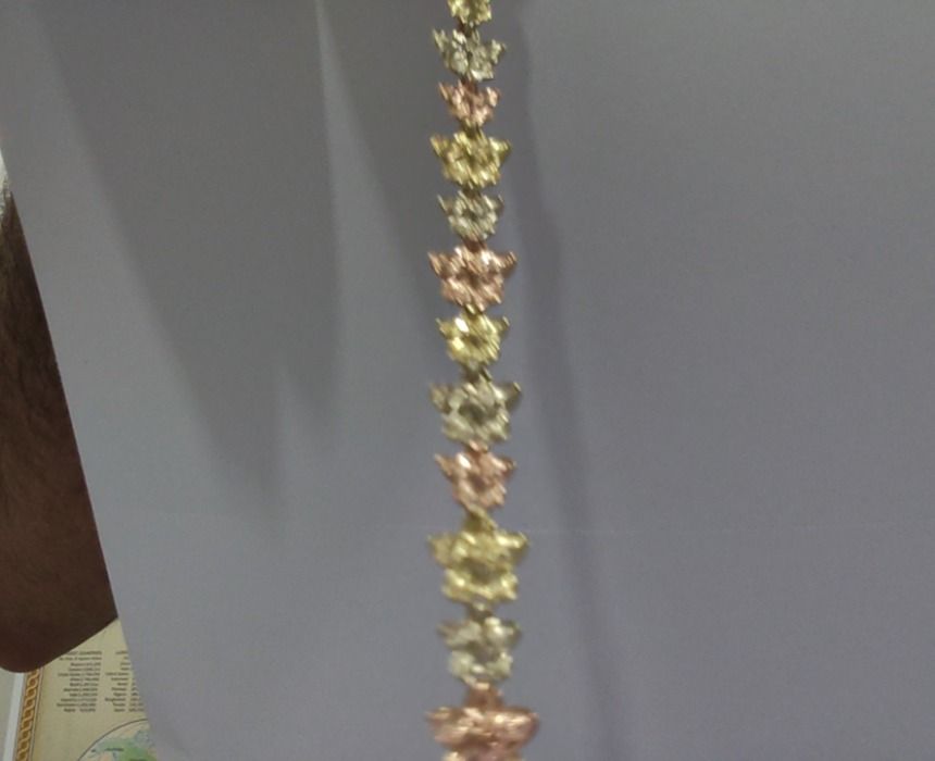 14K Gold Tri-Color Flower Pedal Bracelet