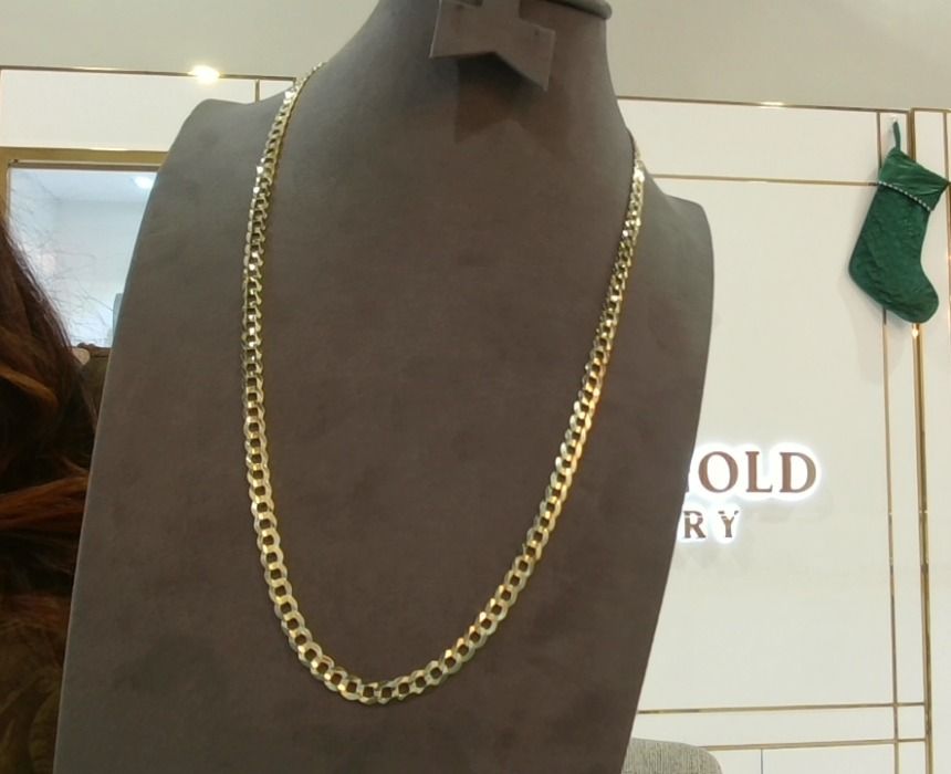 14kKT Gold Curb Link Necklace 24" 5.5mm
