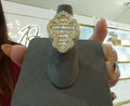 14kt Gold CZ Baguette Cross Ring #7.5