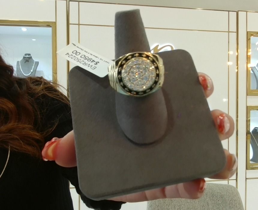 14KT YG 1.00ct RLX Dia Cluster Men's Ring