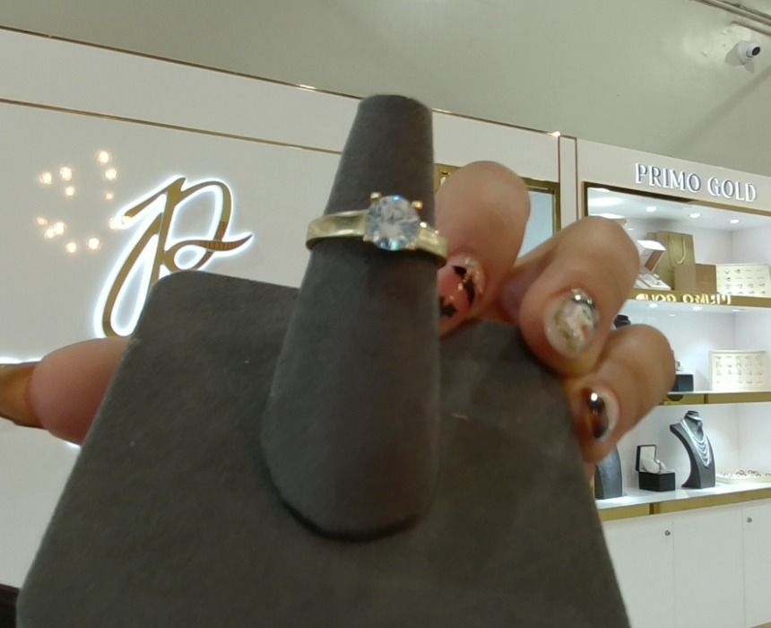 10kt Gold Round CZ/Dia Eng. Ring #7