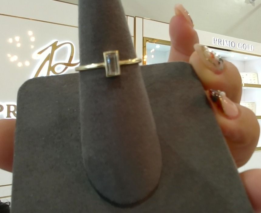 10k Gold CZ Bagguette Promise Ring