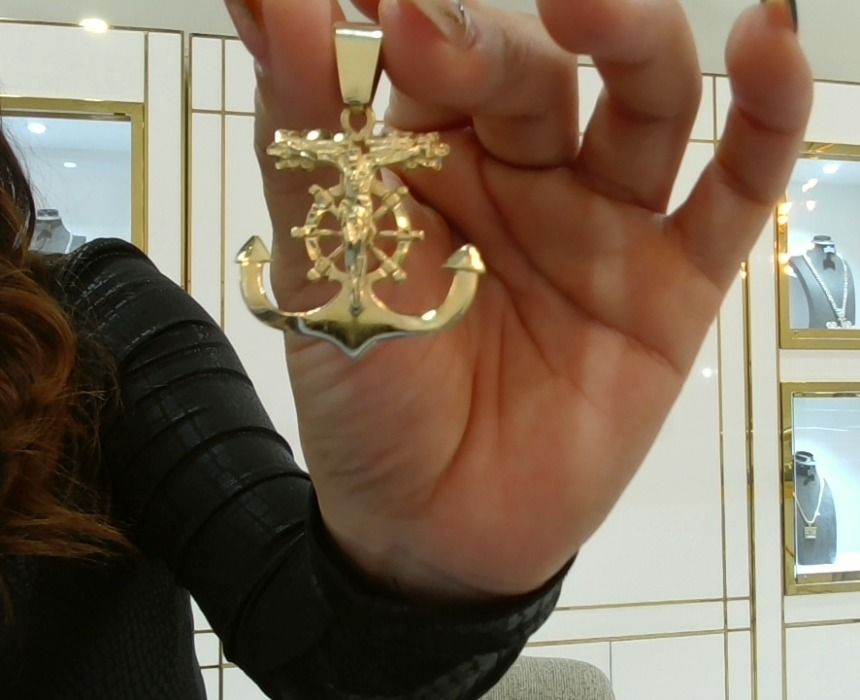 14KT Gold YEEZUS Anchor Pendant