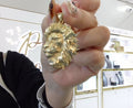 10KT Gold 3D Lion Head Pendant