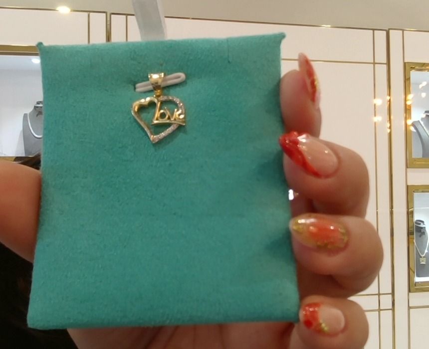 14KT LOVE in Heart Shaped Pendant