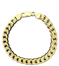 14KT Gold Bracelet Solid Curb Yellow Diamond Cut 7mm